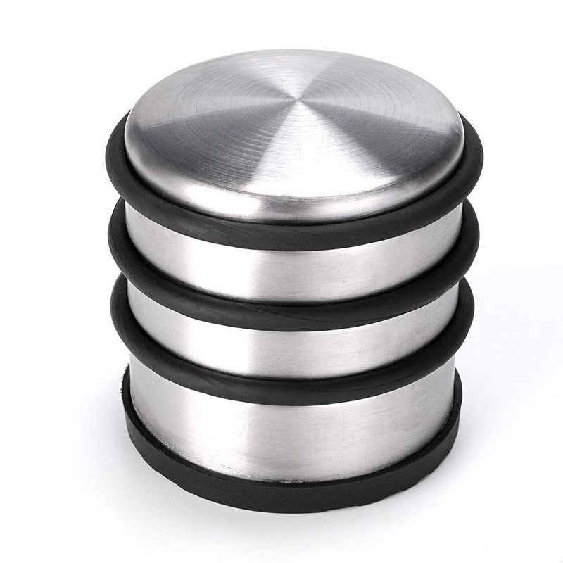 Sumnacon Heavy Duty Floor Door Stopper No Drill, Durability Stainless Steel Door Stops with Anti-Skid Rubber - Contemporary Decorative Safety Door Wedge for Home Office Commercial Industrial - Image 1